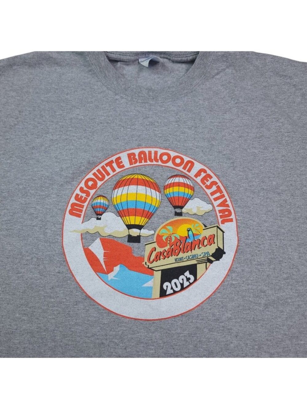 Mesquite Balloon Festival 2023 Mens Graphic Tee Gray XL Short Sleeve